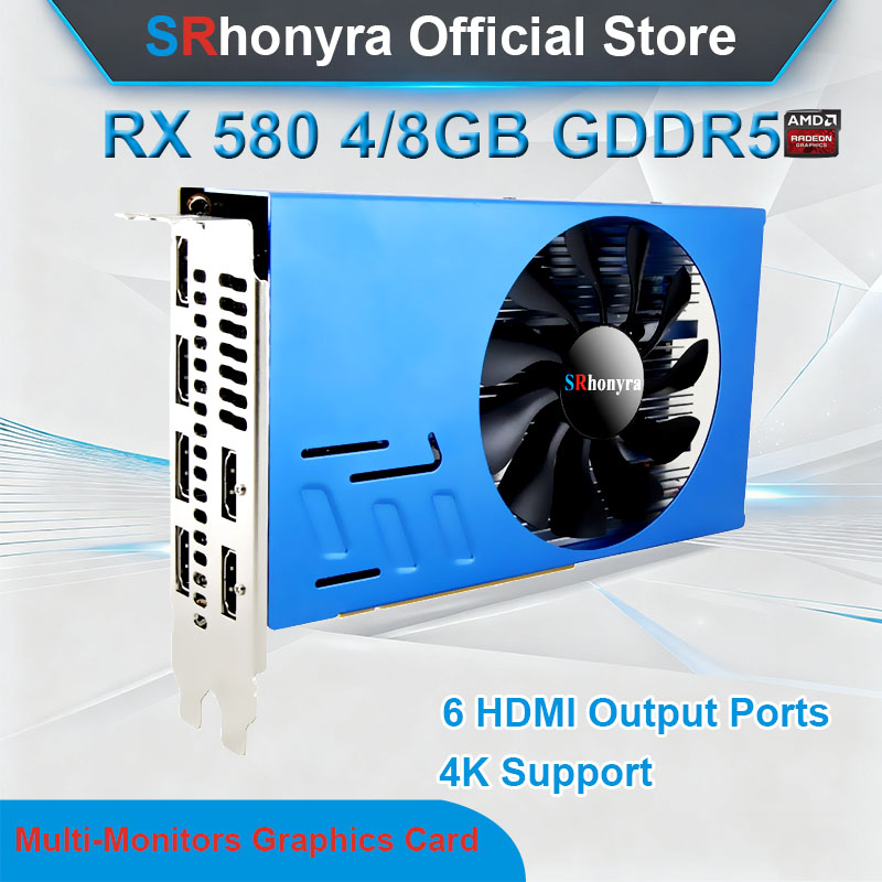Placa Gráfica SRhonyra AMD RX5 - Rx 580 8Gb 2048Sp Gpu avaliação e preço